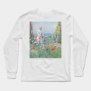 In the Garden (Celia Thaxter in Her Garden) by Childe Hassam Long Sleeve T-Shirt